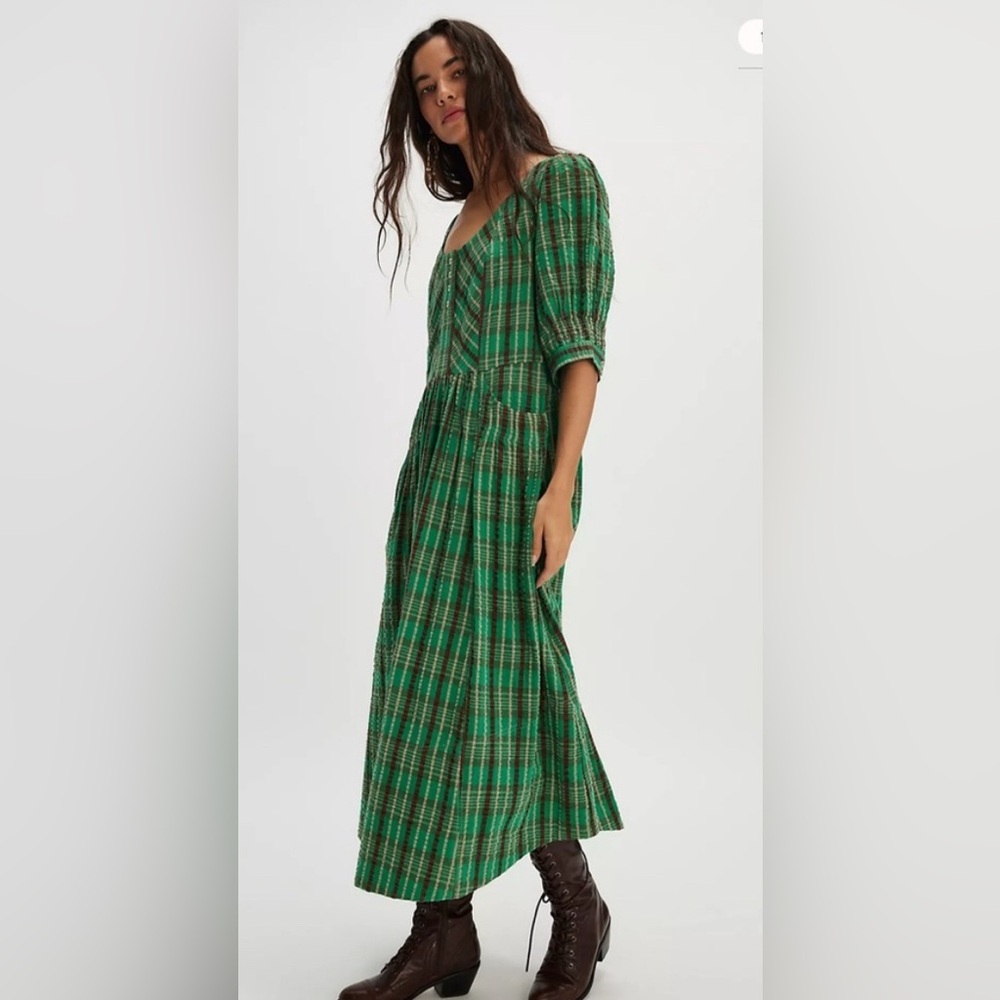 Green Plaid Women's Dress